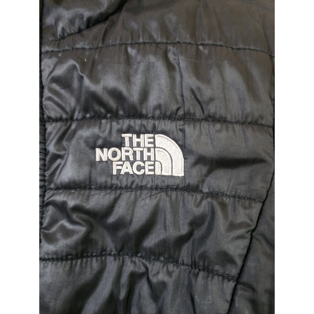 The North Face Jacket Girls Medium Black Reversible Fleece Puffer Mossbud Swirl - Picture 2 of 8